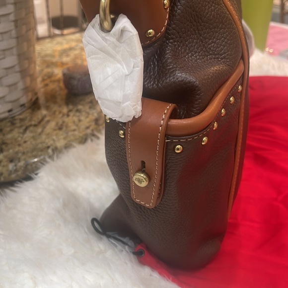 Prix De Dressage Brown leather with tan trim shoulder bag - Picture 3 of 7